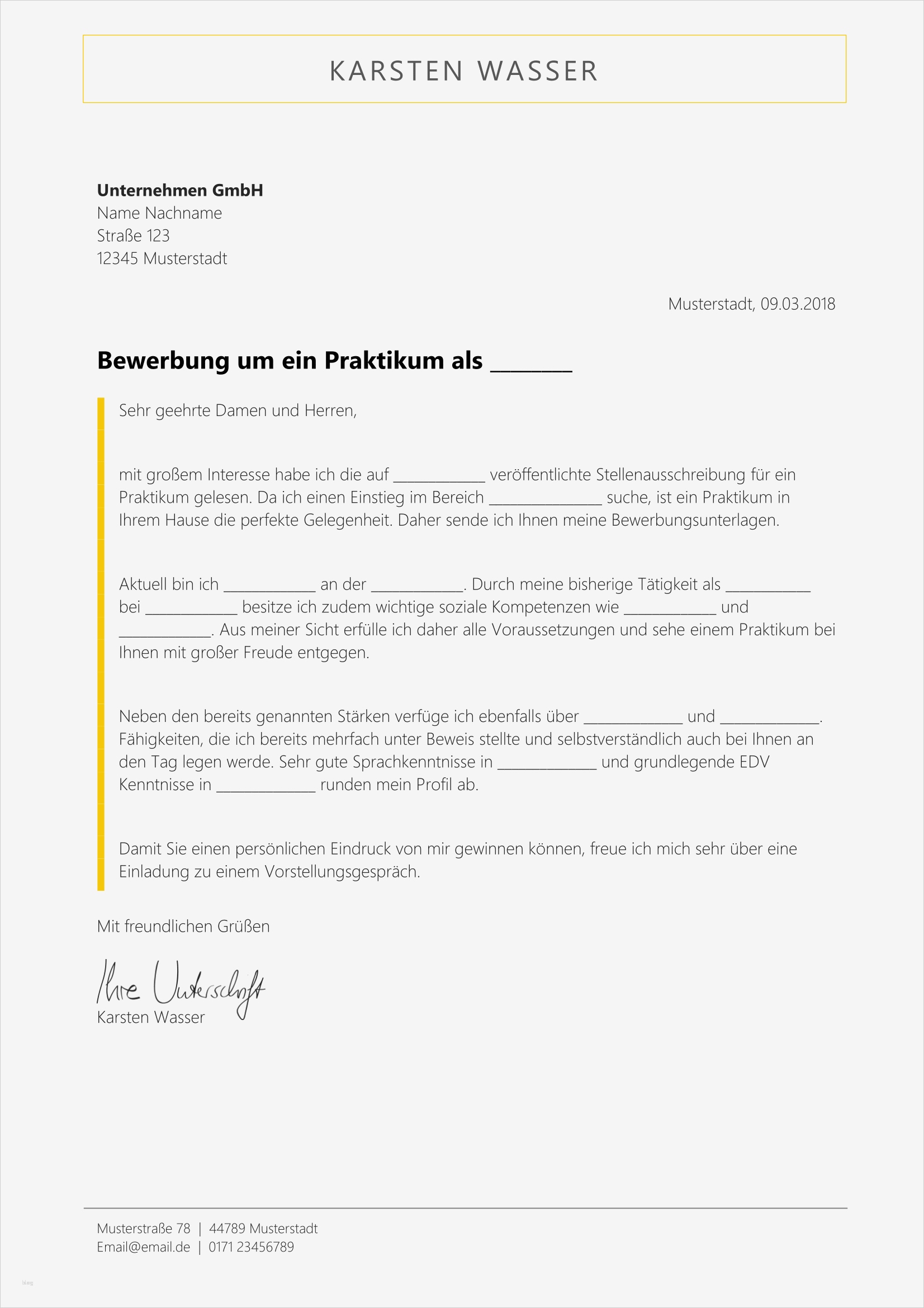 Bewerbung Für Praktikum Vorlage Fabelhaft Bewerbungsvorlagen Kostenlos Herunterladen Bewerbung