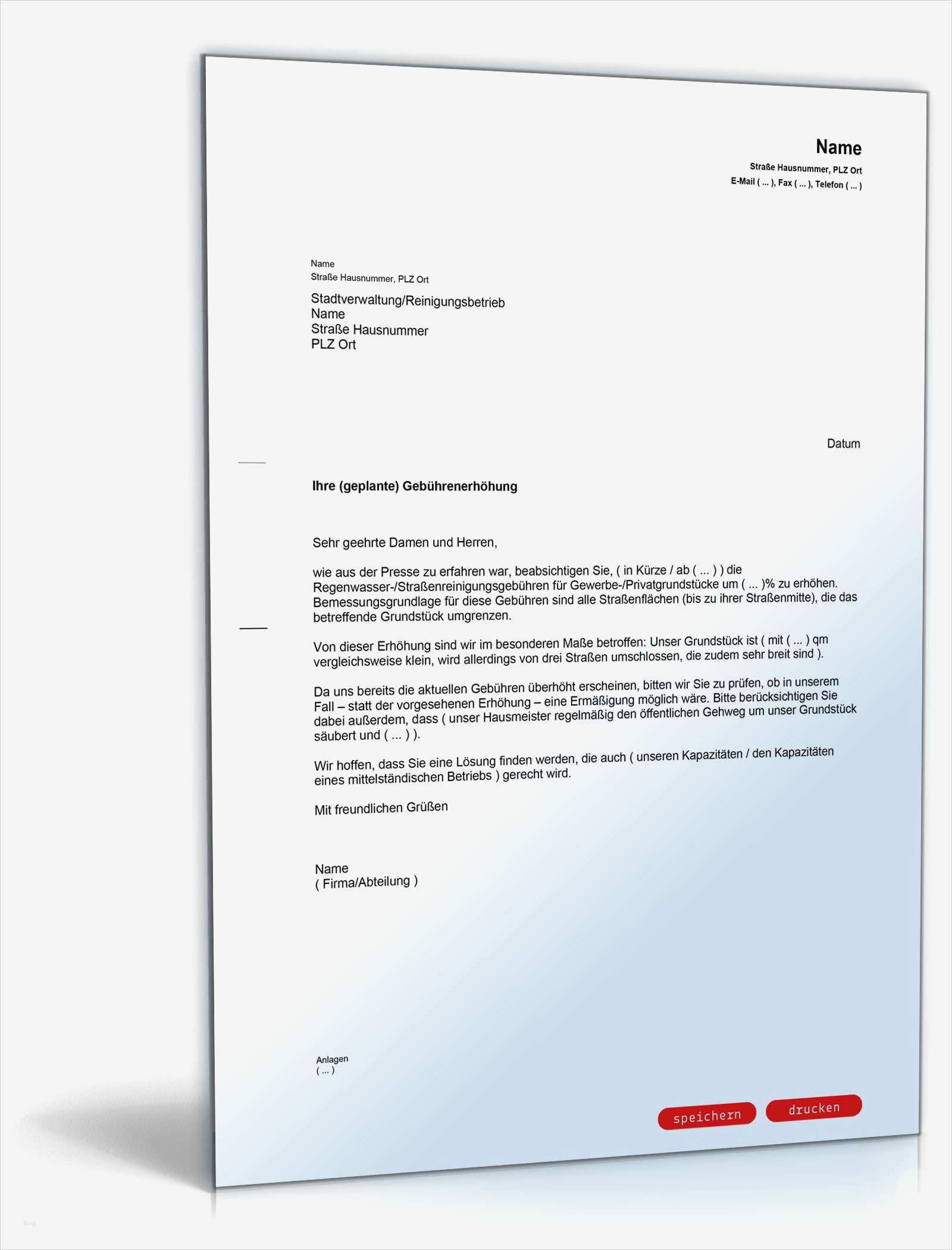 Bewerbung Gemeinde Vorlage Elegant Beschwerde Wegen überhöhter Straßenreinigungsgebühren