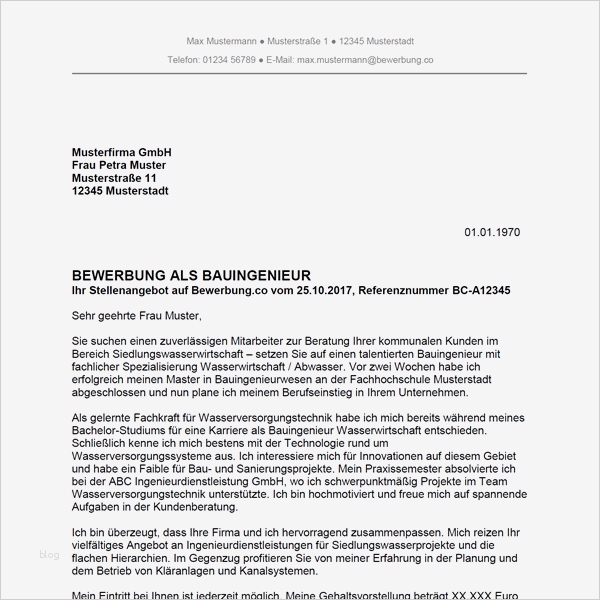 Bewerbung Gemeinde Vorlage Schön Bewerbung Als Bauingenieur Bauingenieurin Bewerbung