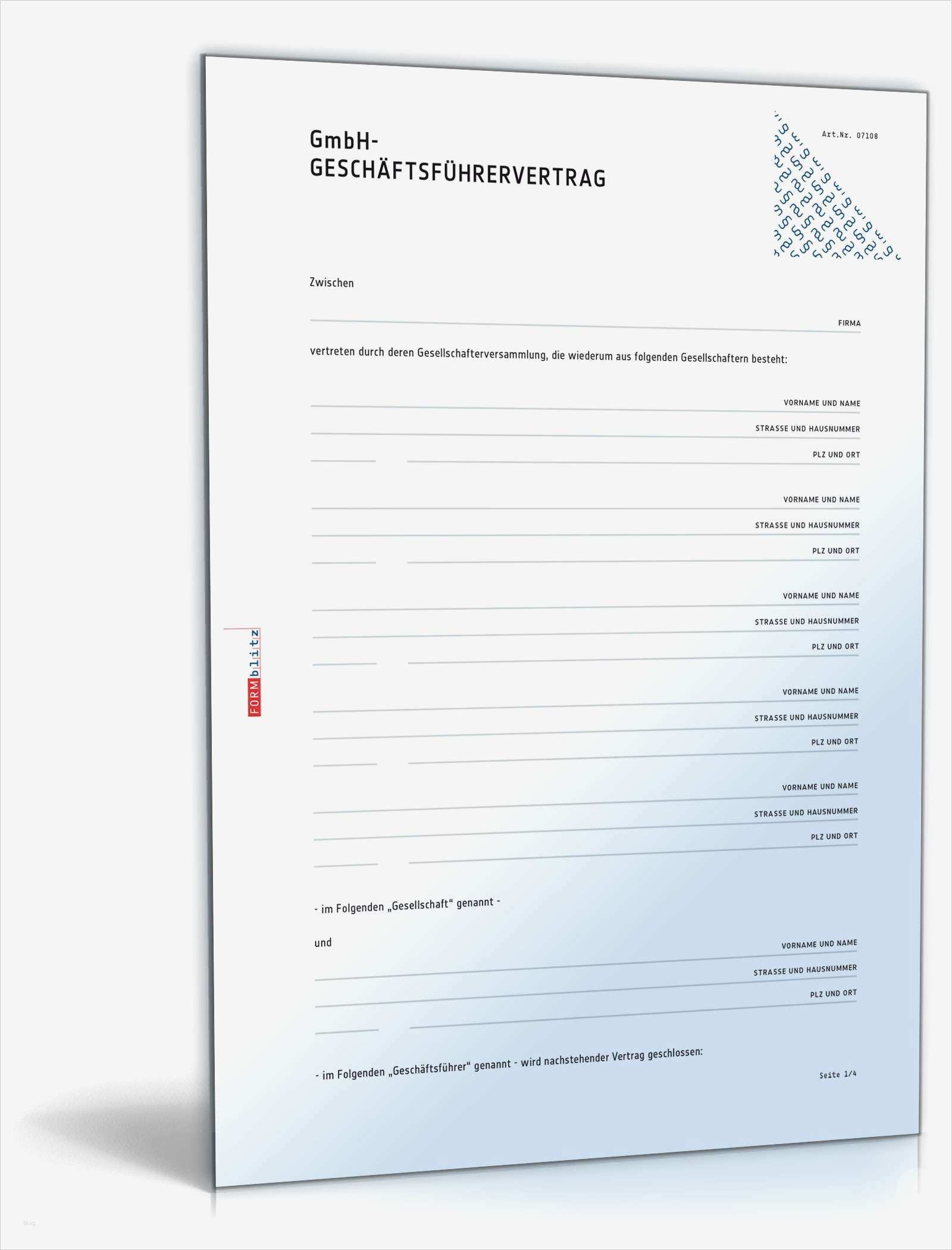 Bewerbung Geschäftsführer Vorlage Einzigartig Gmbh Geschäftsführervertrag Muster Vorlage Zum Download