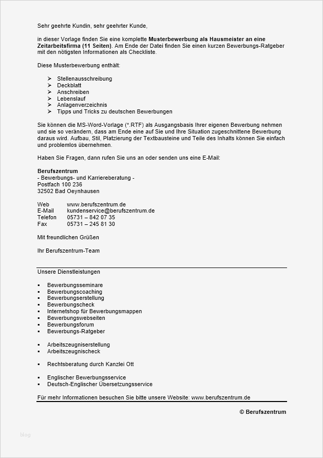 Bewerbung Hausmeister Vorlage Genial Bewerbung Hausmeister Zeitarbeit sofort Download