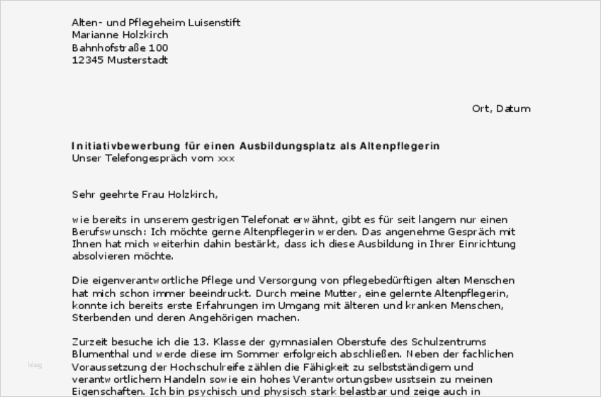 Bewerbung Krankenpfleger Ausbildung Vorlage Schön Bewerbung Altenpfleger In Ausbildung sofort Download