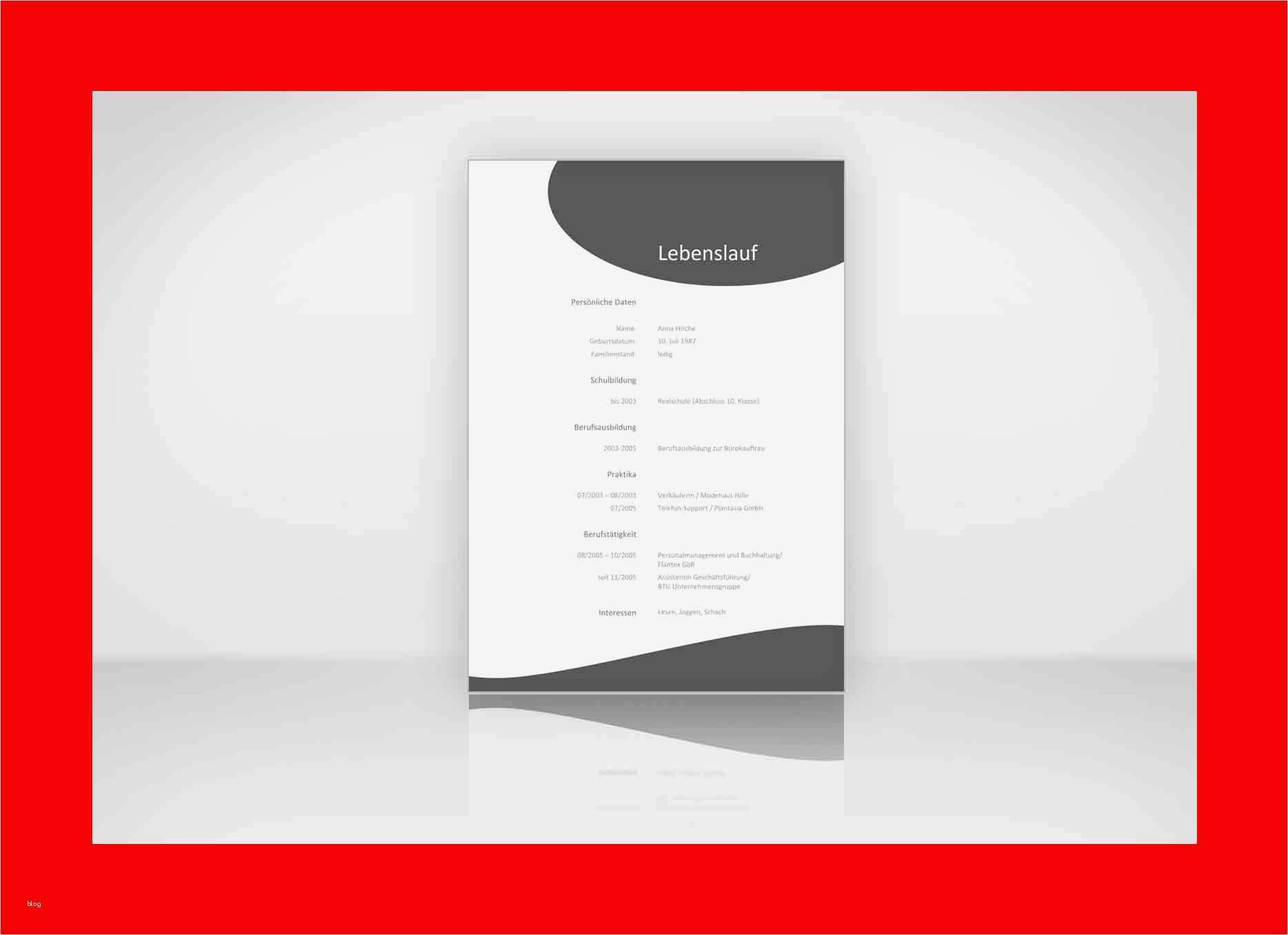 Bewerbung Lebenslauf Vorlage Word Kostenlos Inspiration Bewerbung Als Muster