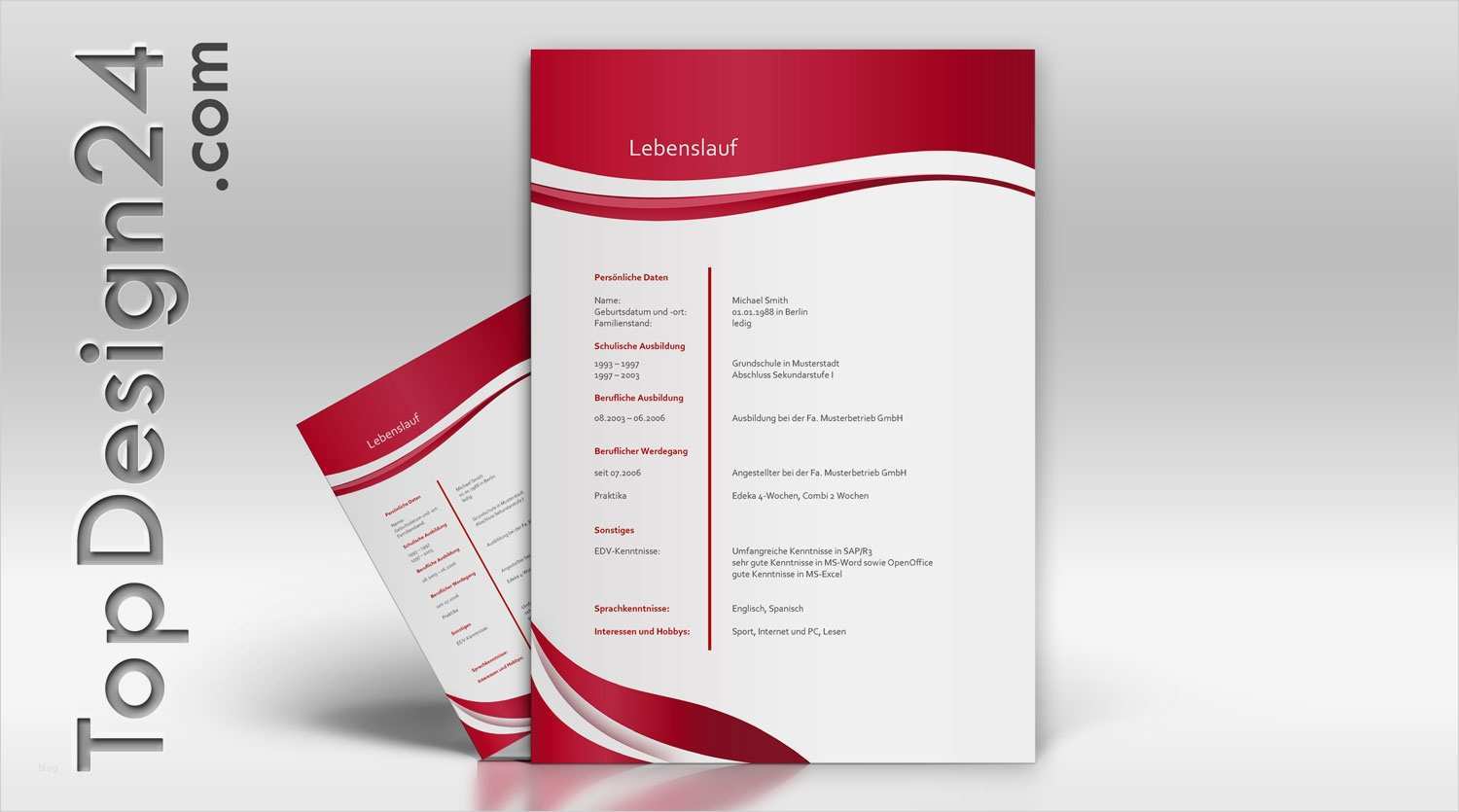 Bewerbung Lebenslauf Vorlage Word Kostenlos Neu Bewerbungsvorlage topdesign24 Musterbewerbung 2014