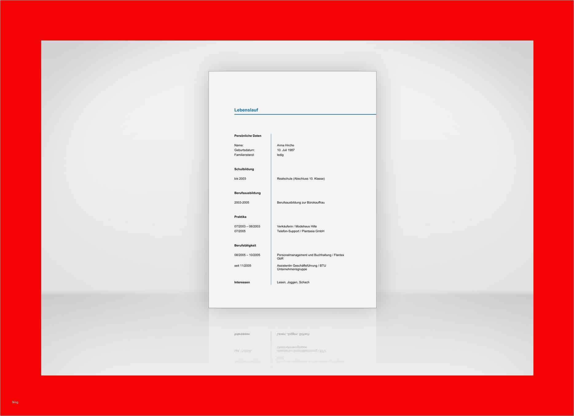 Bewerbung Lebenslauf Vorlage Wunderbar 21 Lebenslauf Vordruck Designvorlagen