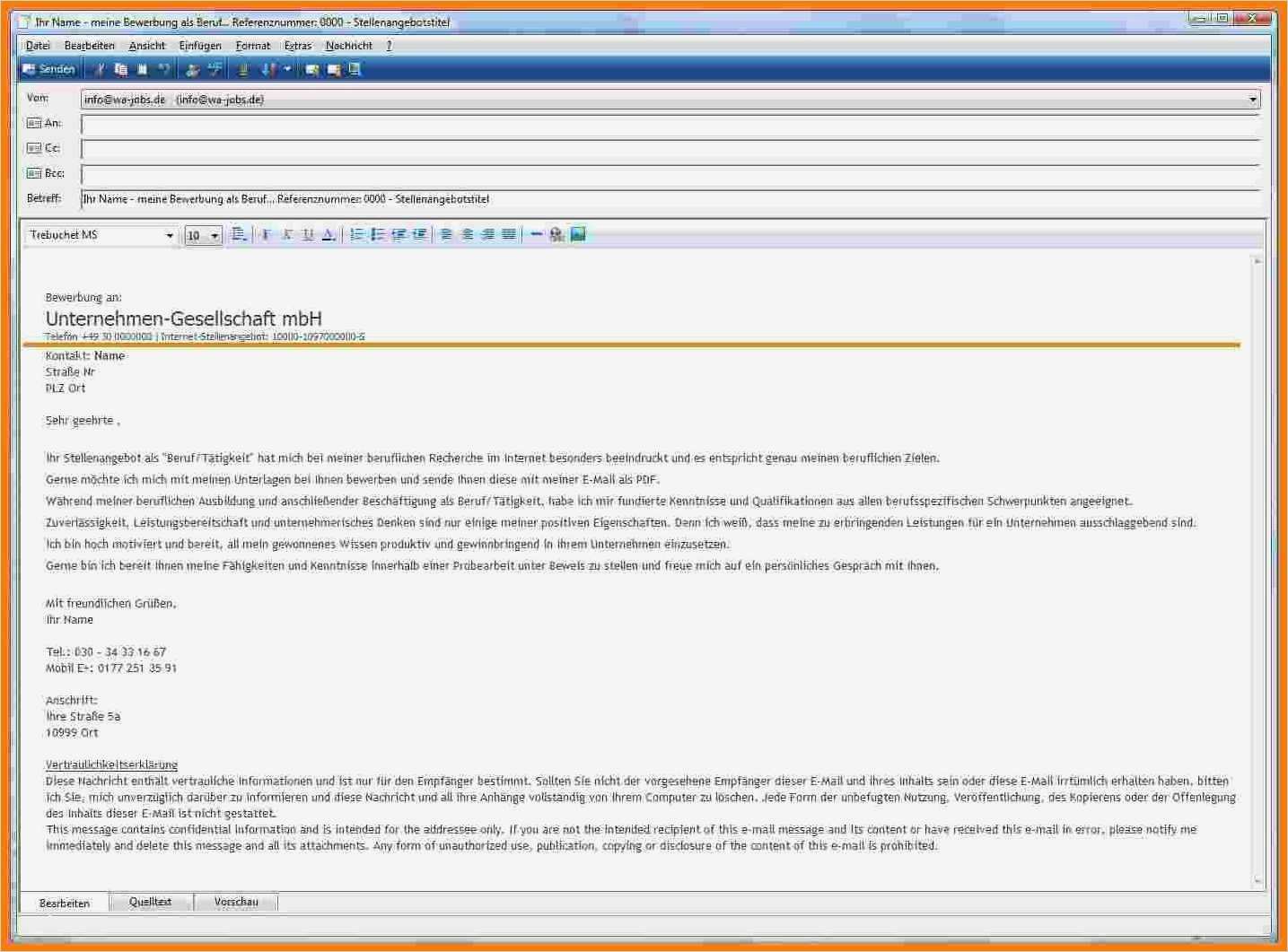 Bewerbung Möbelmonteur Vorlage Hübsch 7 E Mail Bewerbung Vorlage
