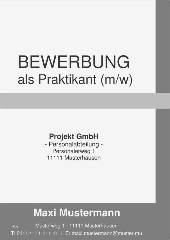 Bewerbung Ohne Stellenangebot Vorlage Fabelhaft Deckblatt Bewerbung Praktikum Kostenlose Muster
