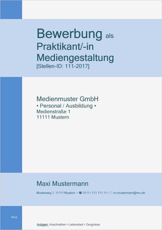 Bewerbung Ohne Stellenangebot Vorlage Luxus Deckblatt Bewerbung Praktikum Kostenlose Muster