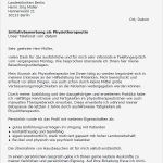 Bewerbung Praktikum Physiotherapie Vorlage Neu Bewerbung Physiotherapeut In Berufseinsteiger sofort