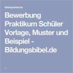 Bewerbung Praktikum Vorlage Schüler Fabelhaft Die Besten 25 Bewerbung Praktikum Muster Ideen Auf