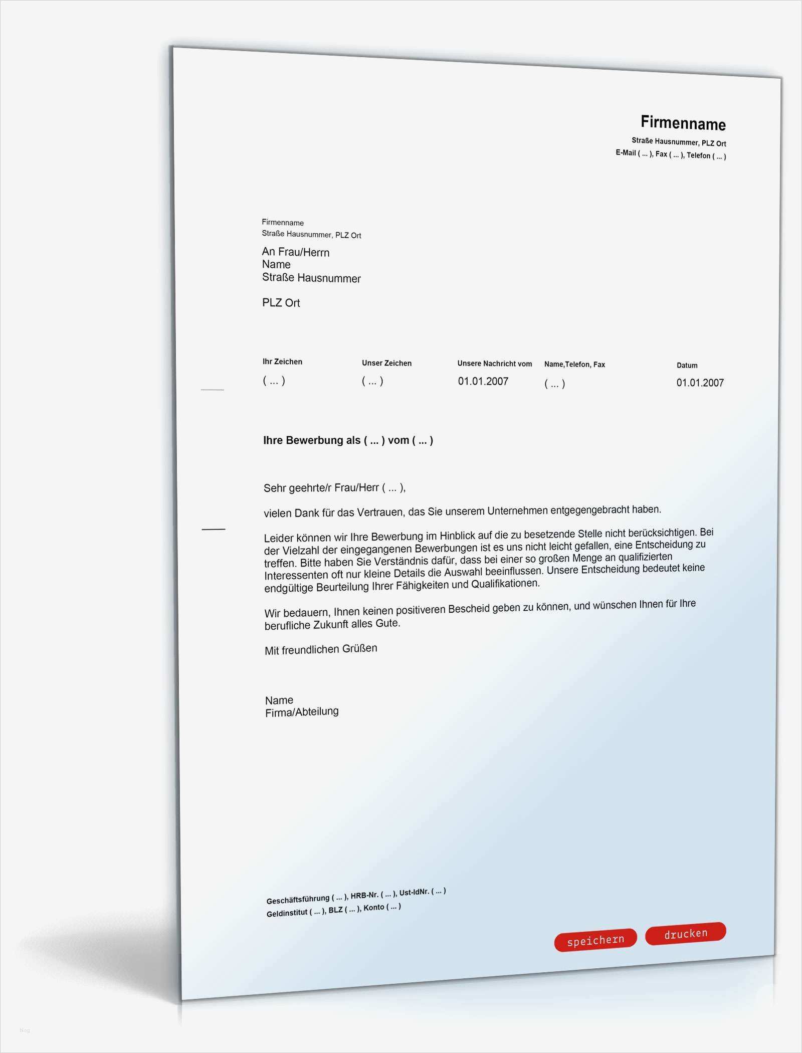 Bewerbung Reinigungskraft Vorlage Kostenlos Schön Absage Einer Bewerbung Muster Vorlage Zum Download