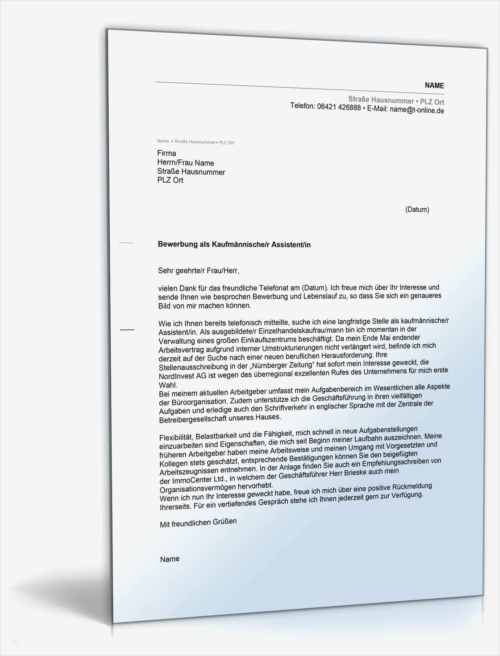 Bewerbung sozialpädagogische assistentin Vorlage Hübsch Anschreiben Bewerbung Kaufmännischer assistent