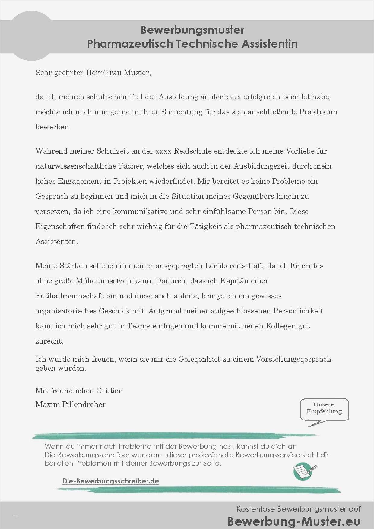 Bewerbung Technischer Zeichner Vorlage Großartig Bewerbungsvorlage Pharmazeutisch Technische R assistent In
