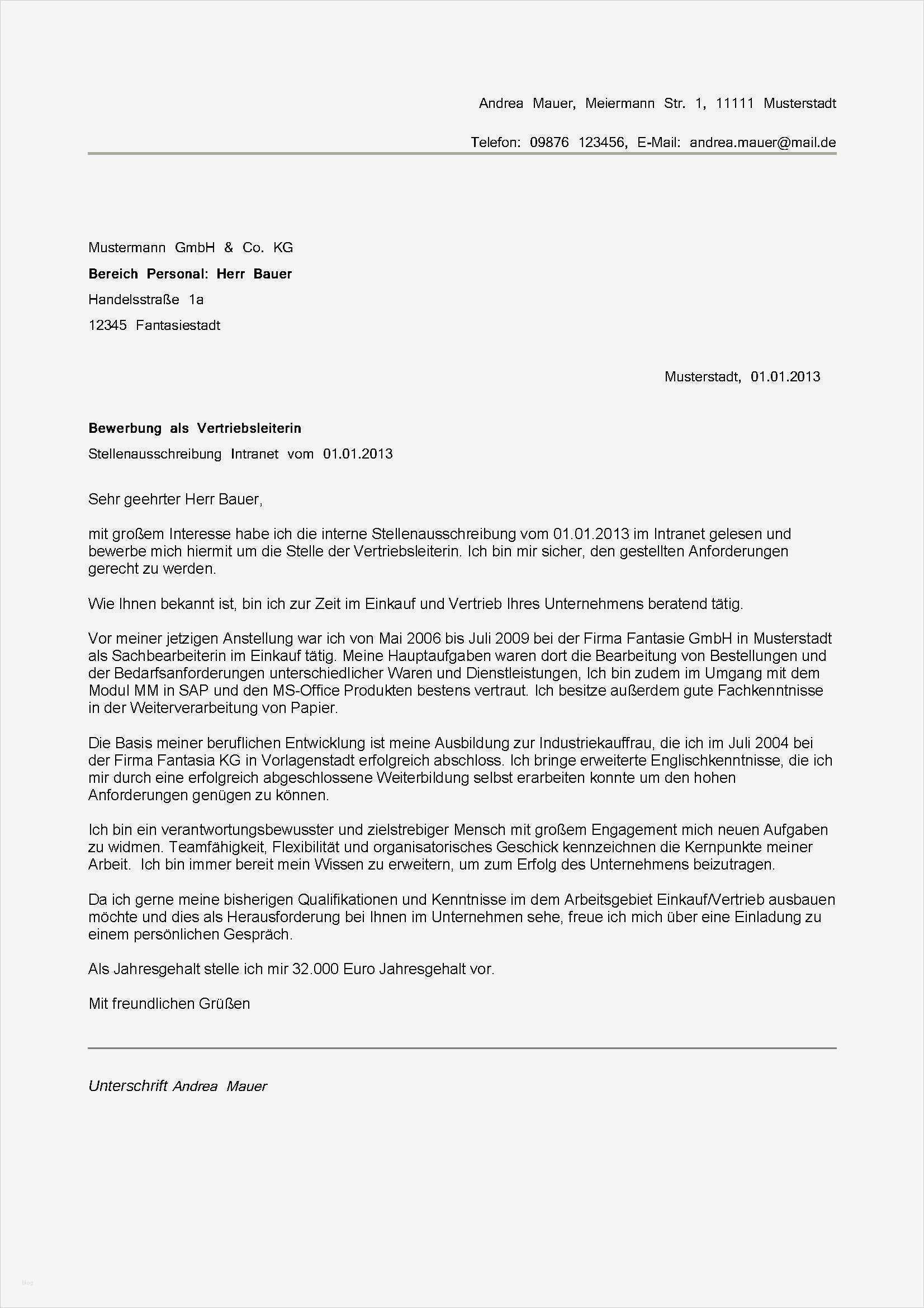 Bewerbung Teilzeit Vorlage Cool Interne Bewerbung Internes Bewerbungsschreiben Muster