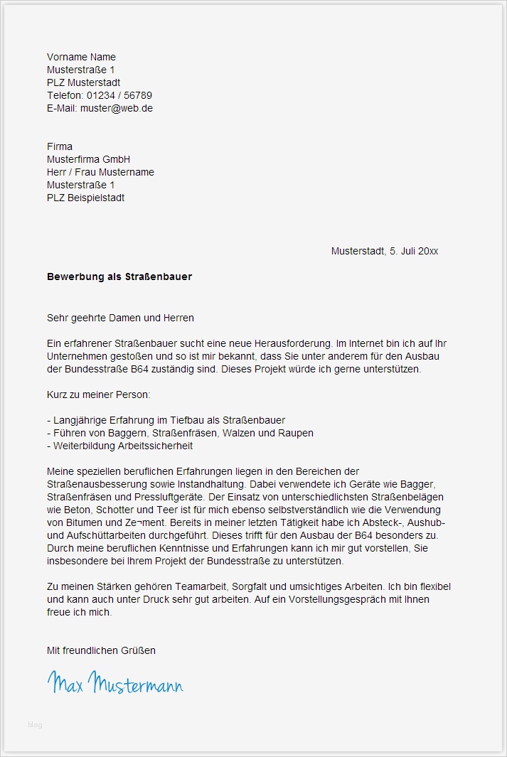 Bewerbung Tiefbau Vorlage Erstaunlich Bewerbungsschreiben