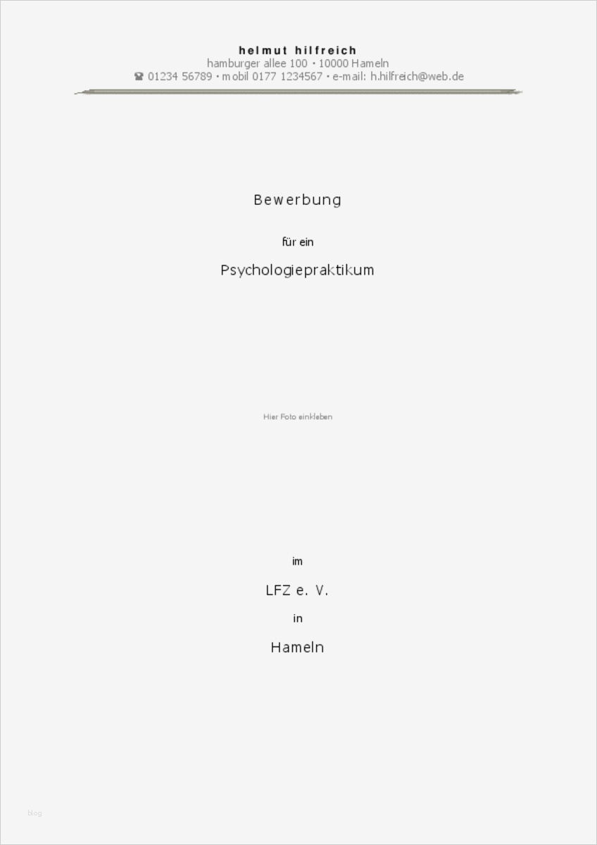 Bewerbung Um Ein Schülerpraktikum Vorlage Erstaunlich Bewerbung Psychologie Praktikum Nach Dem Studium