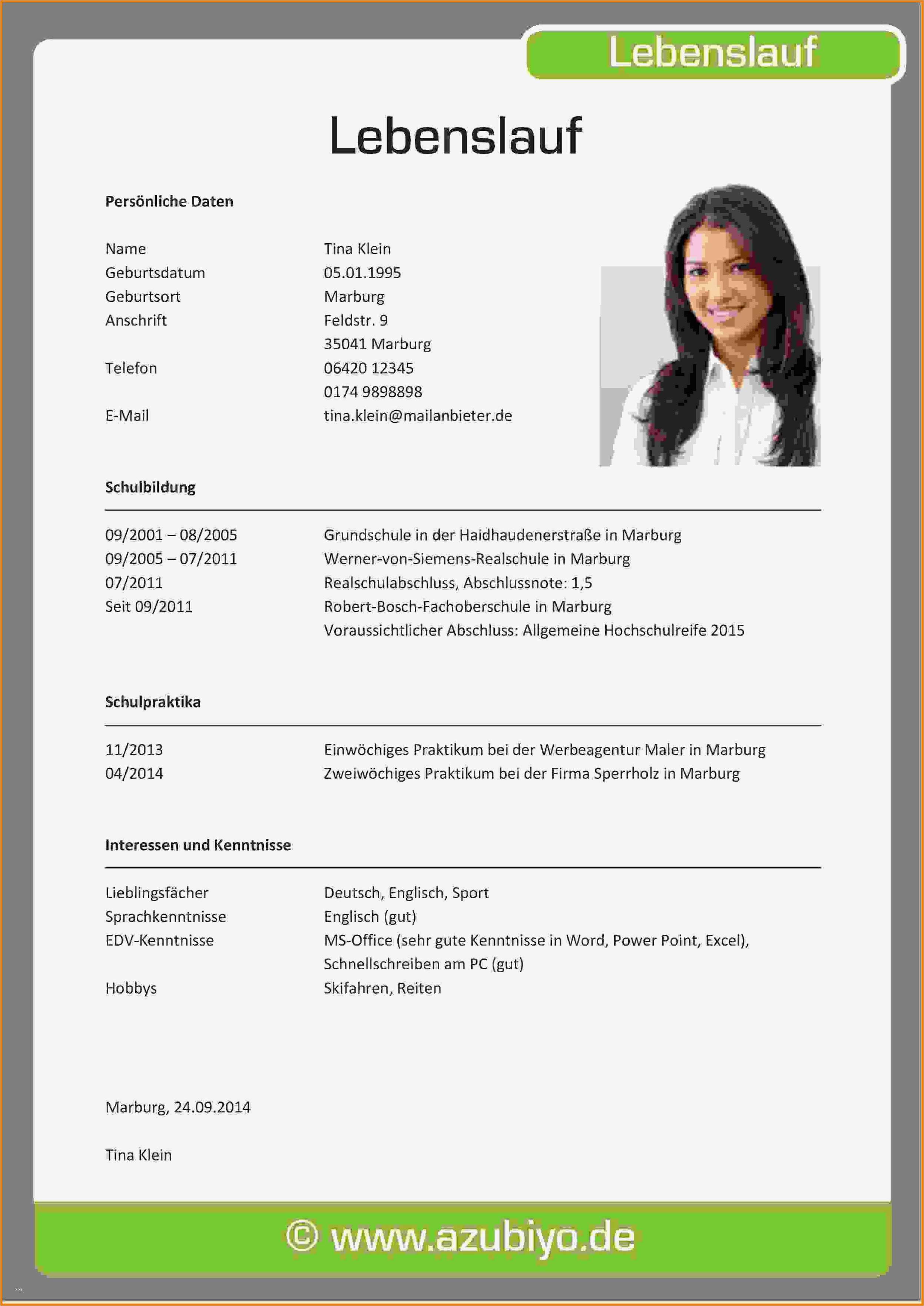 Bewerbung Um Einen Praktikumsplatz Vorlage Cool 10 Bewerbung Lebenslauf