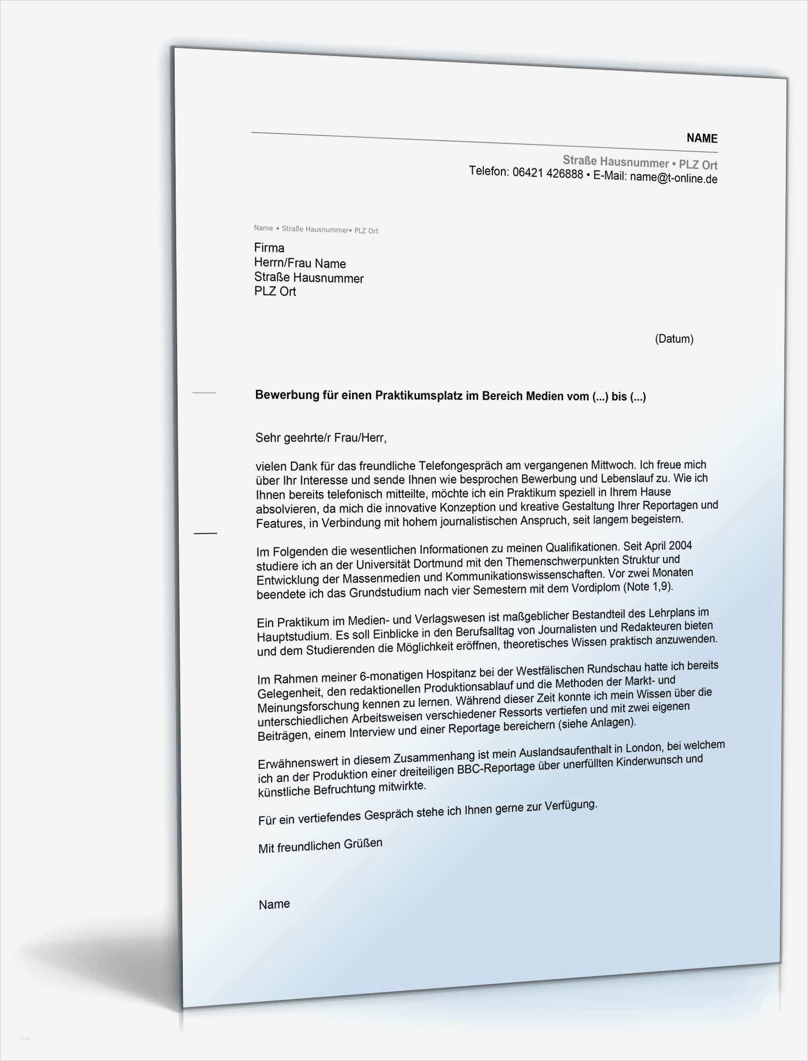 Bewerbung Um Einen Praktikumsplatz Vorlage Wunderbar Anschreiben Bewerbung Praktikum Me Nbranche