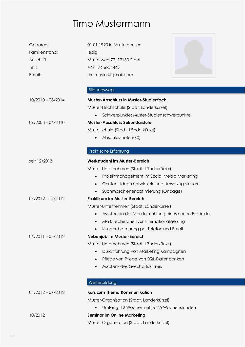 Bewerbung Und Lebenslauf Vorlage Schön Bewerbungsmuster Architekt Lebenslauf Designs