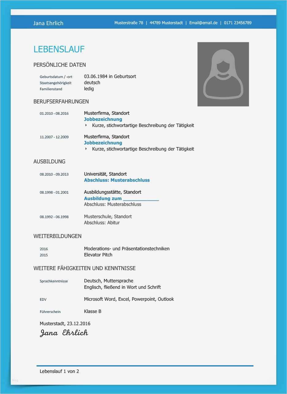 Bewerbung Vorlage Einzigartig Lebenslauf Vorlage Studium Kostenloser Download