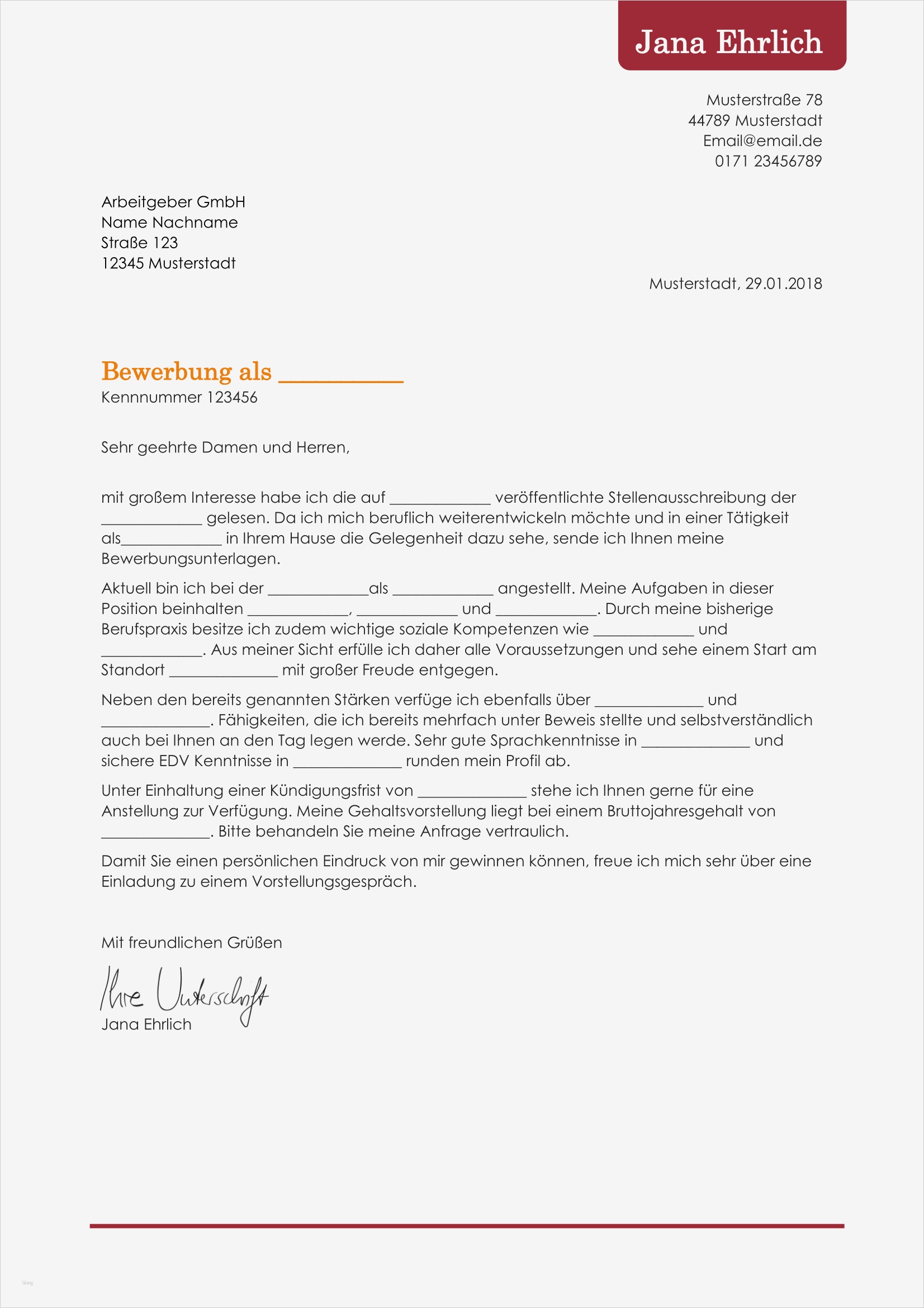 Bewerbung Vorlage Muster Neu Bewerbungsvorlagen Kostenlos Herunterladen Bewerbung