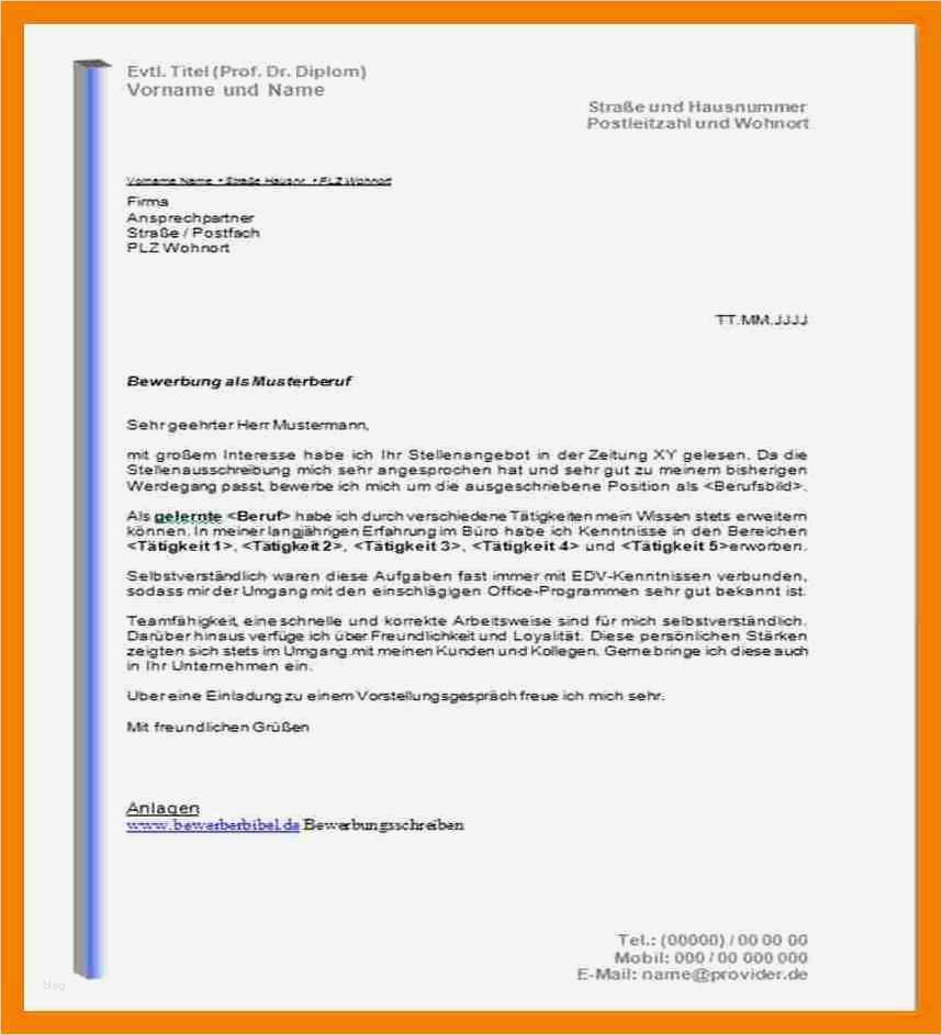 Bewerbung Word Vorlage Erstaunlich 7 Vorlage Bewerbungsschreiben Word
