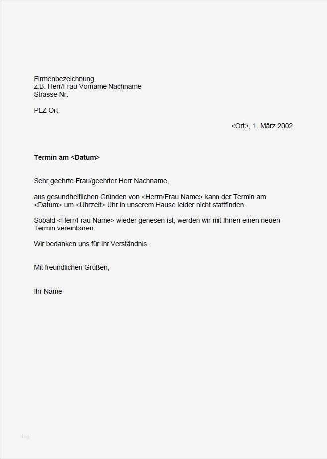Bewerbungsabsage Vorlage Erstaunlich Muster Für Absage Eines Kundentermins sofort Download