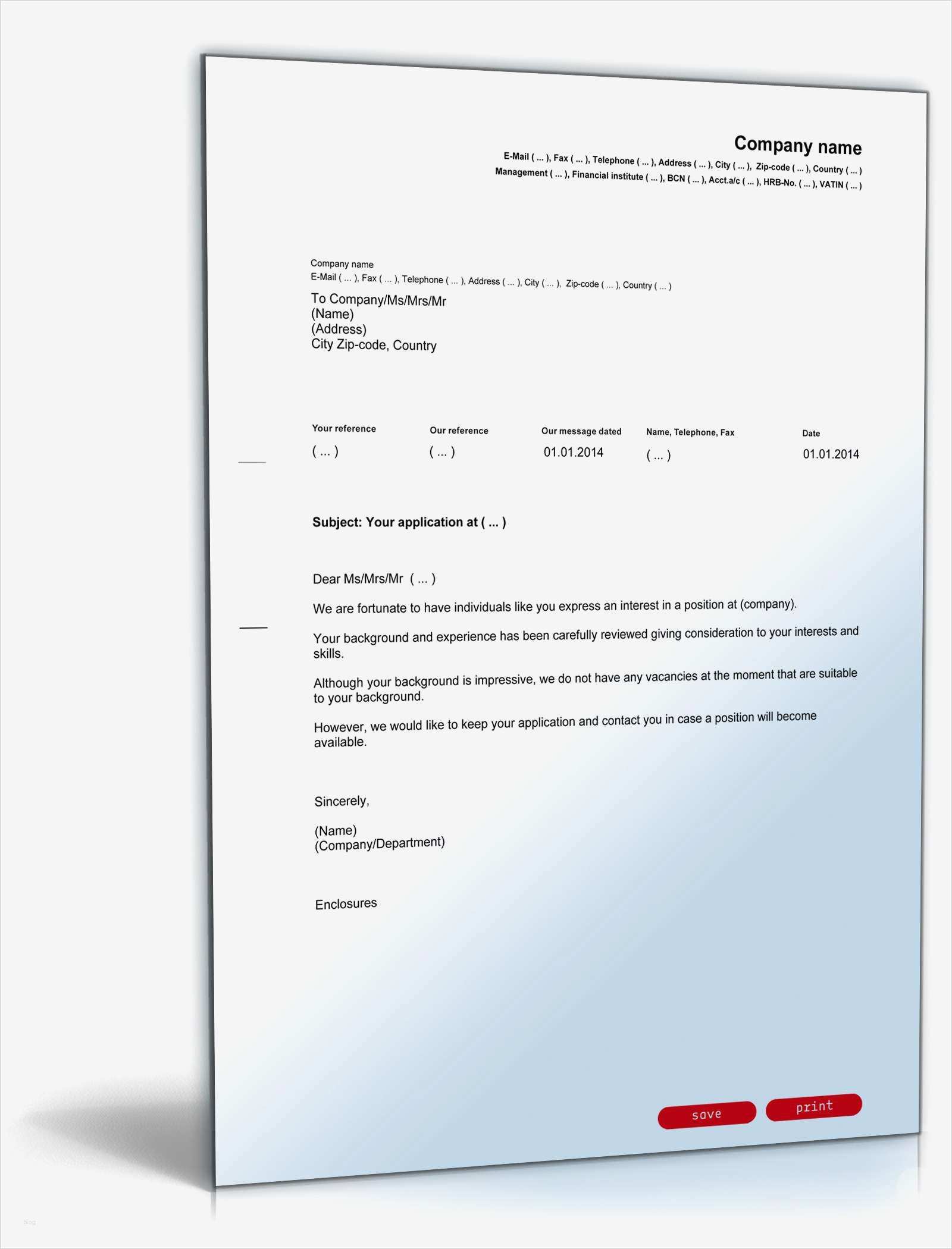 Bewerbungsabsage Vorlage Neu Absage Initiativbewerbung Englisch Deutsch