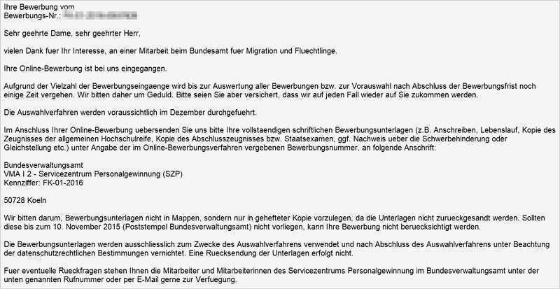 Bewerbungsanschreiben Per E Mail Vorlage Best Of Bewerbung Beim Bundesamt Fuer Migration Und Fluechtlinge