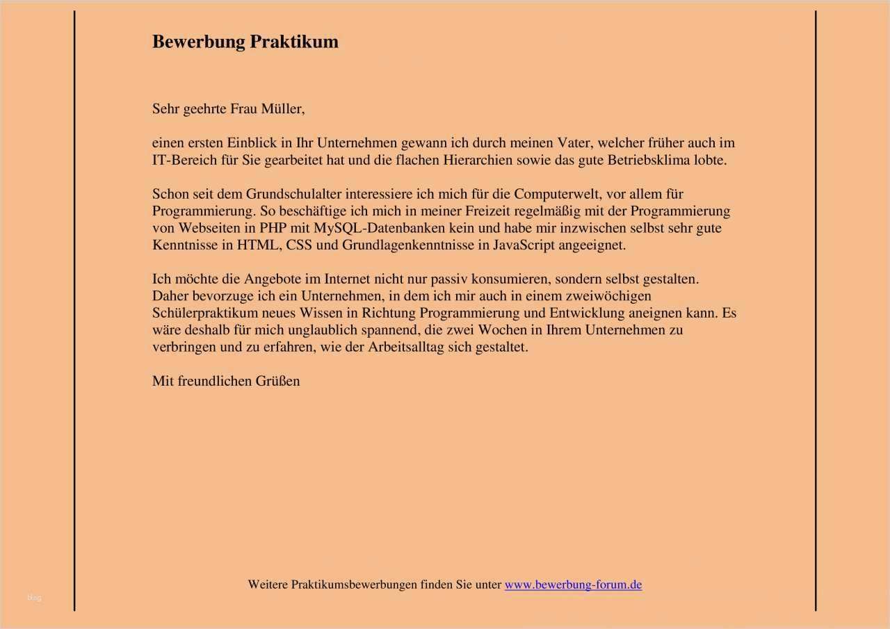 Bewerbungsschreiben Praktikum Schüler Vorlage Erstaunlich Bewerbung Praktikum Muster Zum Erfolgreichen Bewerben