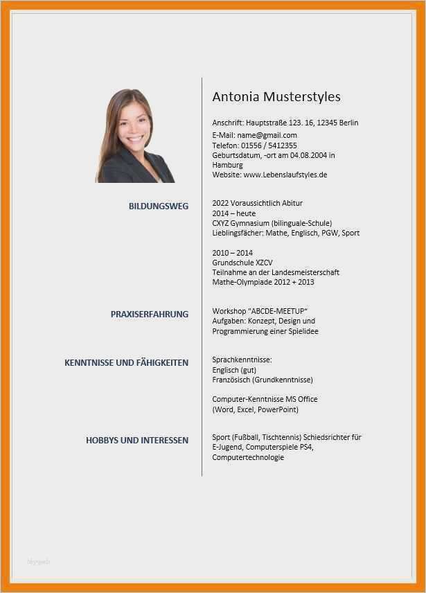 Bewerbungsschreiben Praktikum Schüler Vorlage Schönste 41 Best Lebenslauf Vorlage Praktikum Schüler Bilder