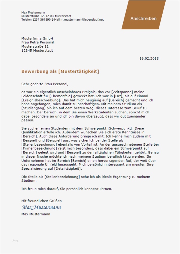 Bewerbungsschreiben Vorlage Initiativbewerbung Schön Bewerbungsschreiben