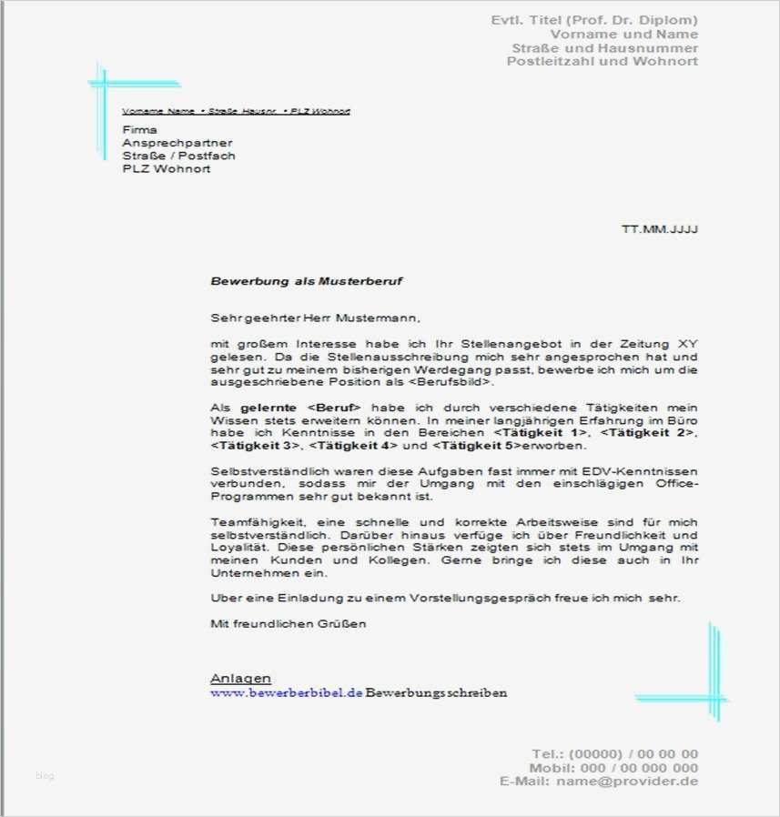 Bewerbungsschreiben Muster kostenlos Vorlage Beispiel