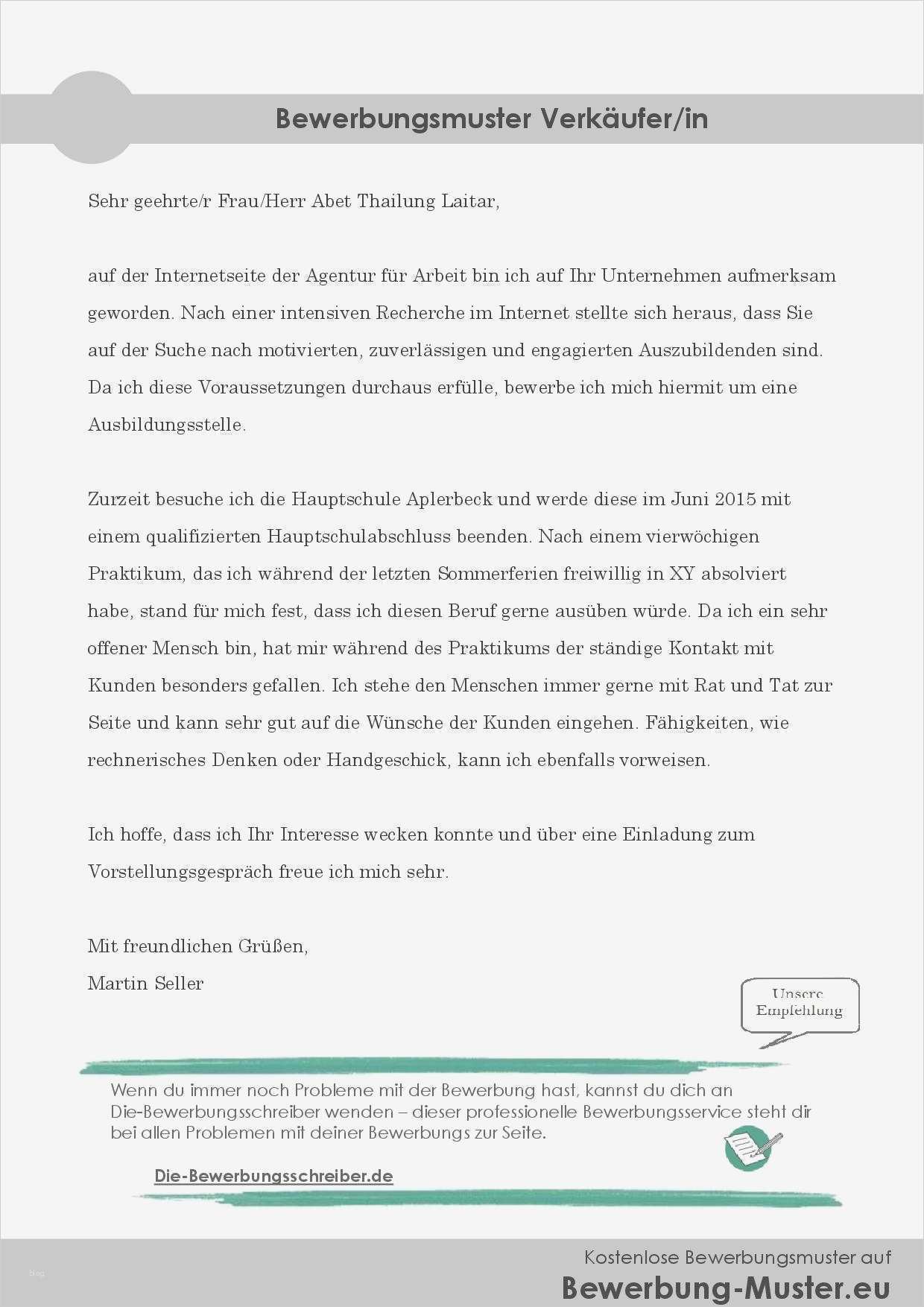 Bewerbungsschreiben Vorlage Verkäuferin Ohne Erfahrung Inspiration Kostenlose Bewerbungsvorlage Verkäufer Verkäuferin