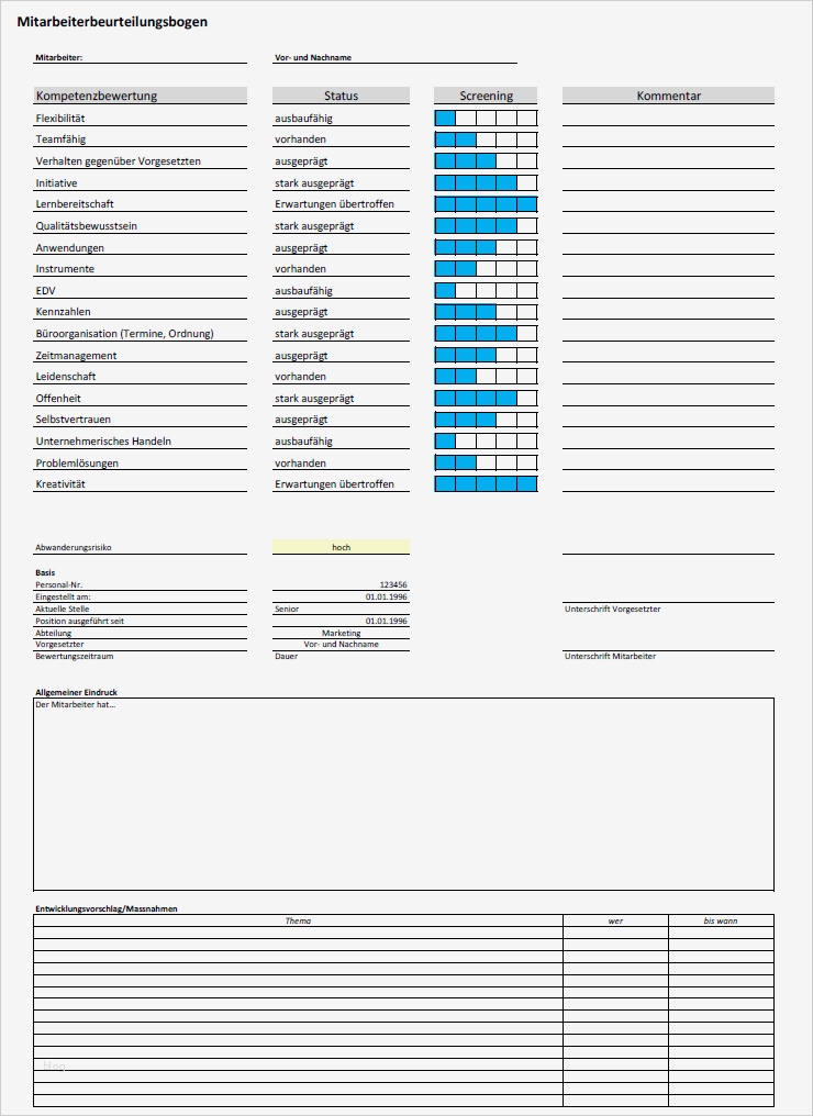 Bewertung Mitarbeiter Vorlage Luxus Ma Beurteilungsbogen Excel Vorlagen Shop