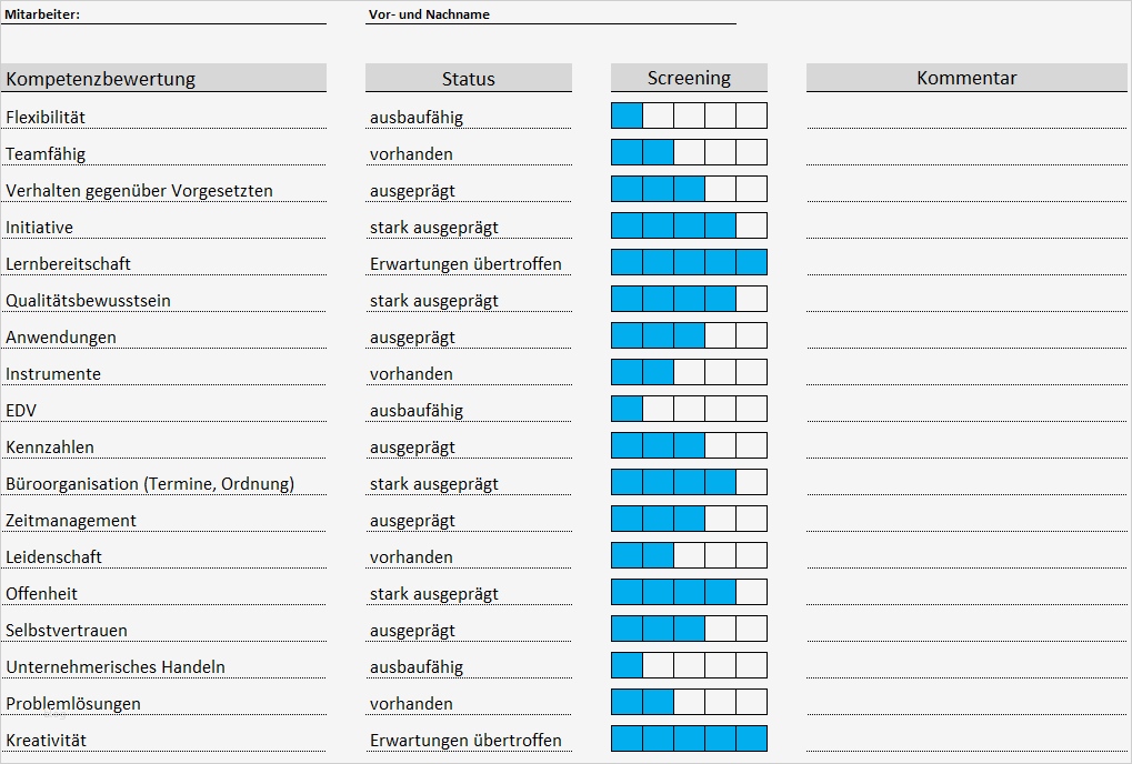 Bewertung Mitarbeiter Vorlage Süß Personal Entwicklungsgespräch Mit Excel Hanseatic