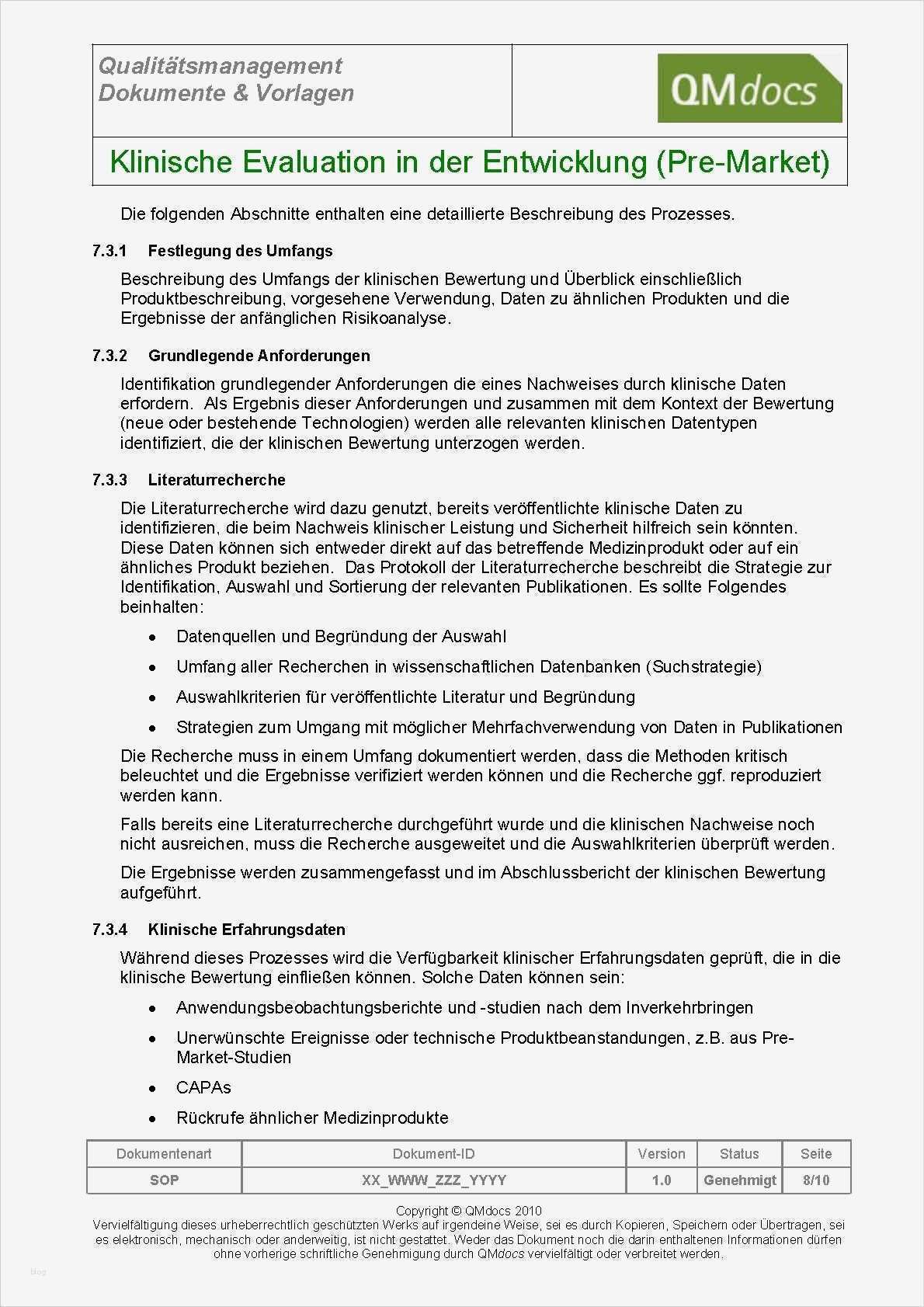 Bewertung Vorlage Hübsch Klinischen Bewertung Von Medizinprodukten