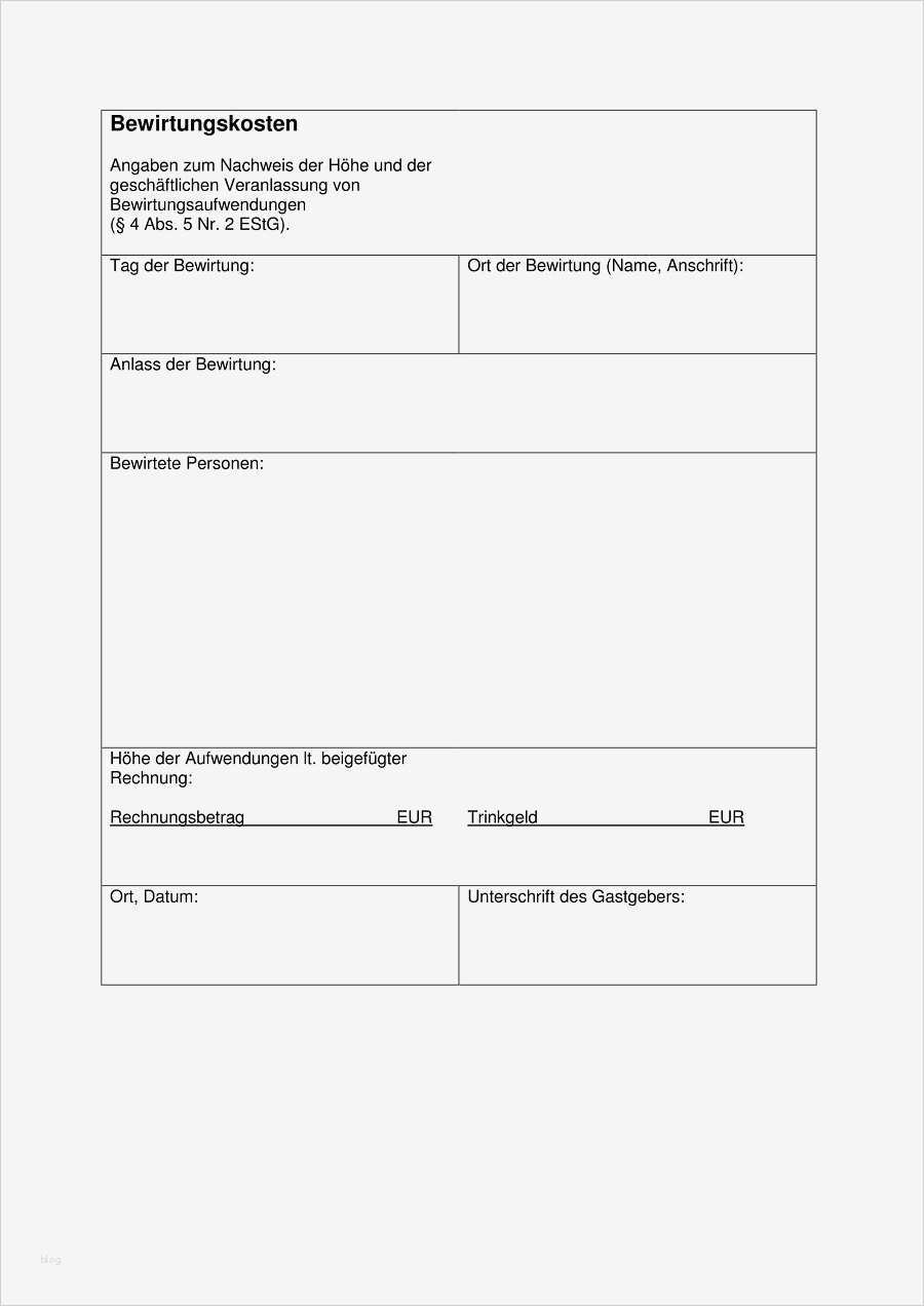 Bewirtungsbeleg Vorlage Inspiration Bewirtungsbeleg Vorlage Kostenfrei Nutzen