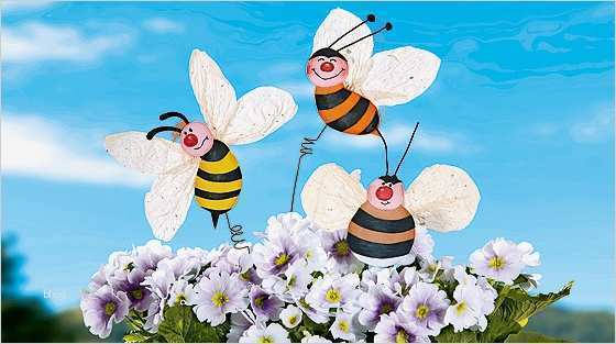 Blumenstecker basteln Hummel Biene & Wespe Familie