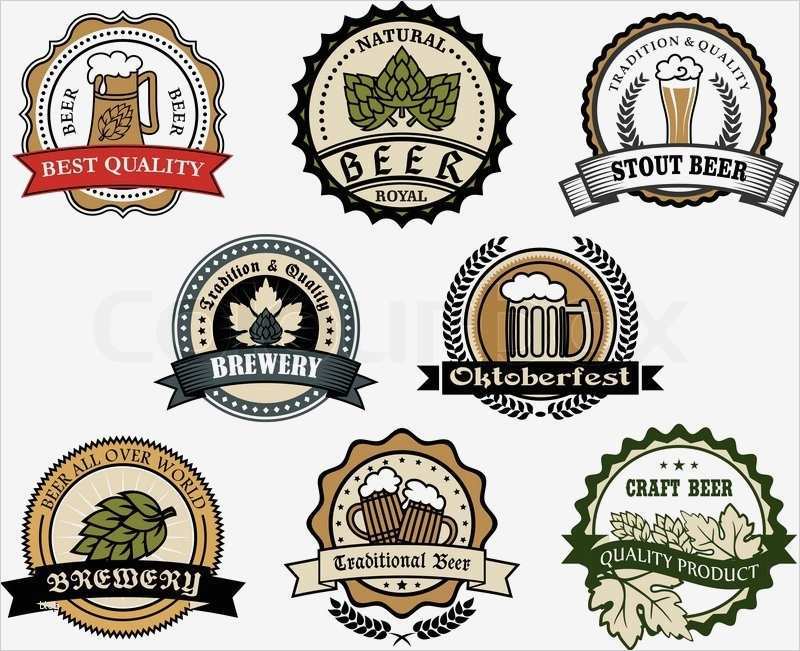 Bier Etikett Vorlage Angenehm Brauerei Und Bier Etiketten Vektorgrafik