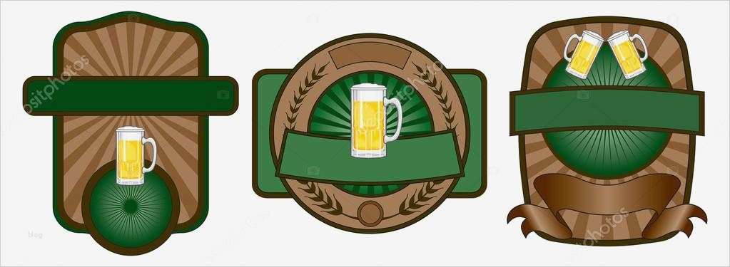Bier Etikett Vorlage Großartig Bier Etikett Emblem Set — Stockvektor