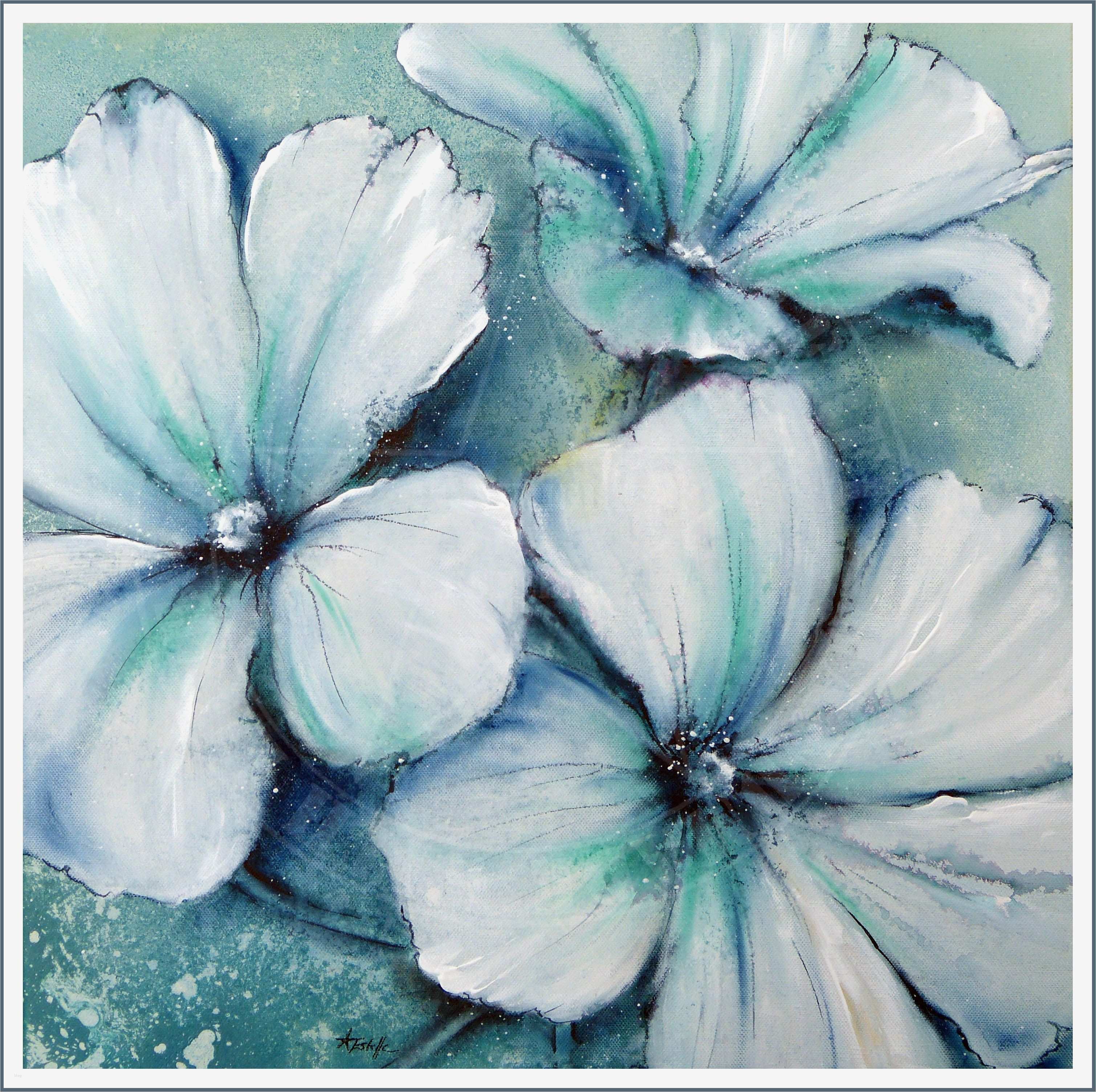 Bilder Acryl Vorlagen Schön "eisblaue Malven" Acrylic Art On Canvas