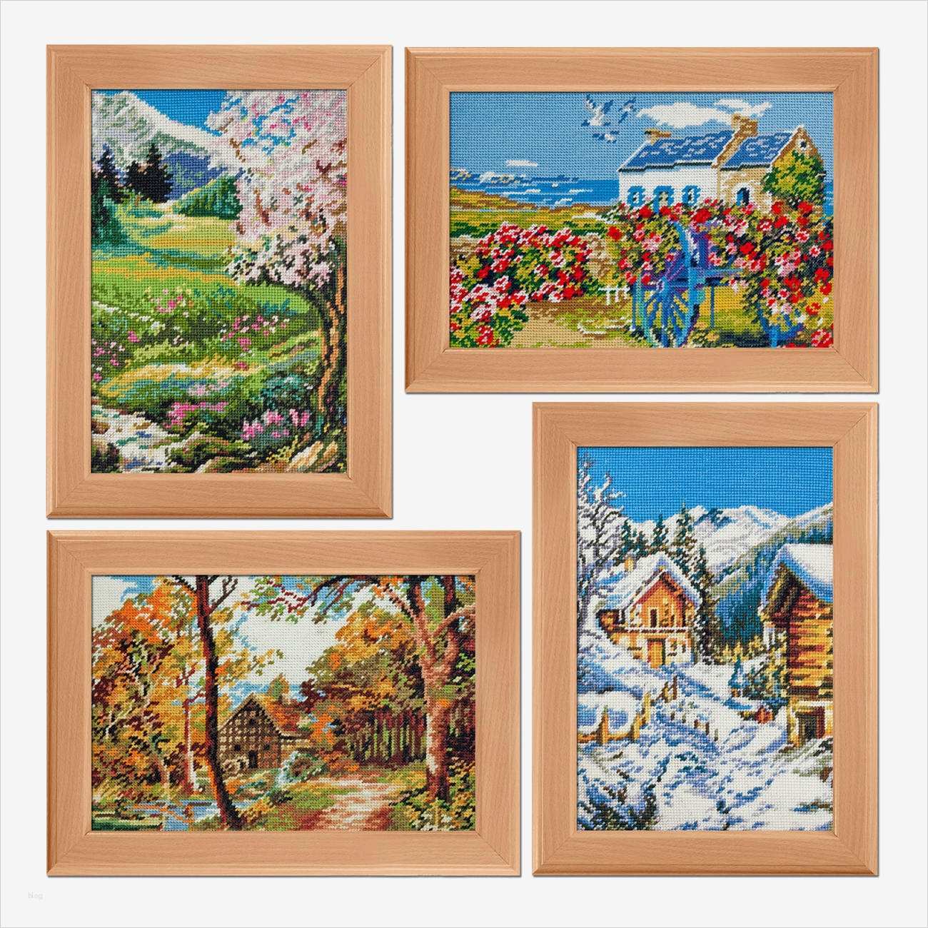 Bilder Sticken Vorlagen Beste 4 Jahreszeiten Gobelins Mit Holzrahmen