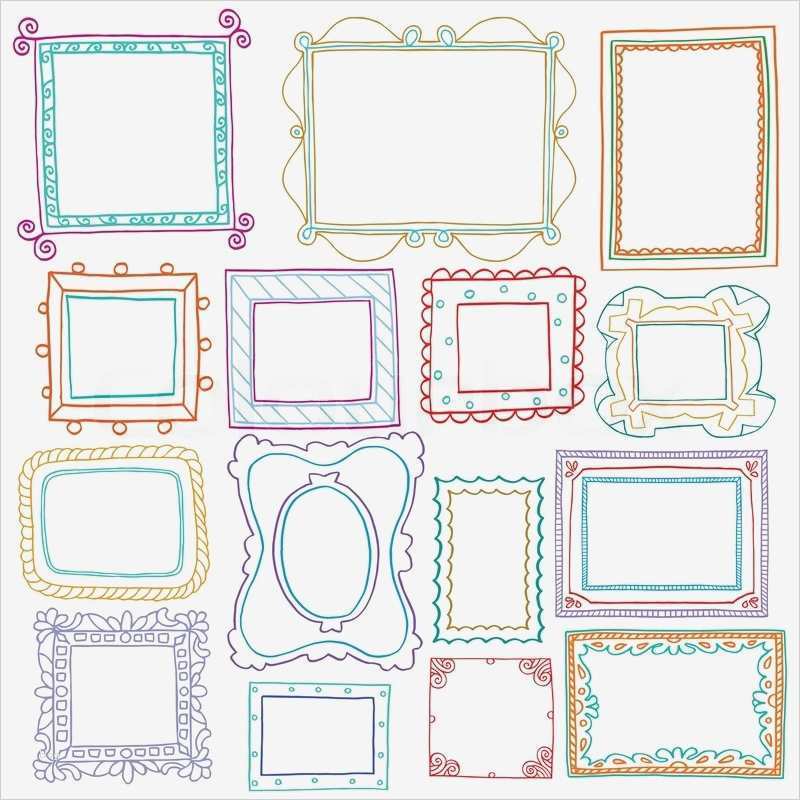 Bilderrahmen Vorlagen Kostenlos Erstaunlich Vintage Bilderrahmen Set Doodle Stil Zier Und Nettes