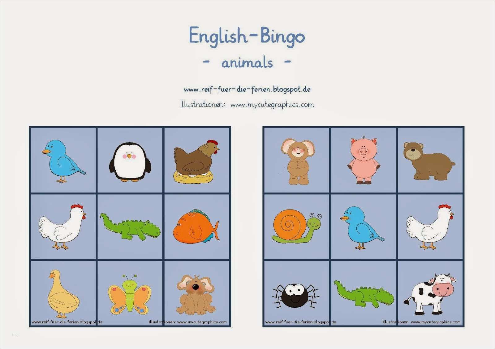 Bingo Vorlage Einzigartig Reif Für Ferien Englisch Bingo Zum thema Animals
