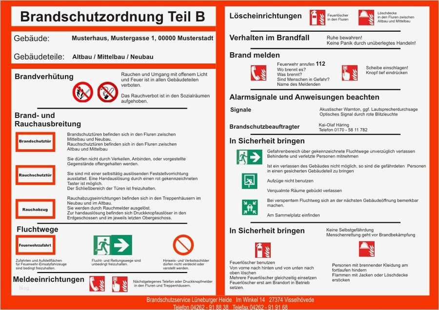 Brandschutzkonzept Vorlage Angenehm Brandschutz Und Arbeitssicherheit Lüneburger Heide Teil B