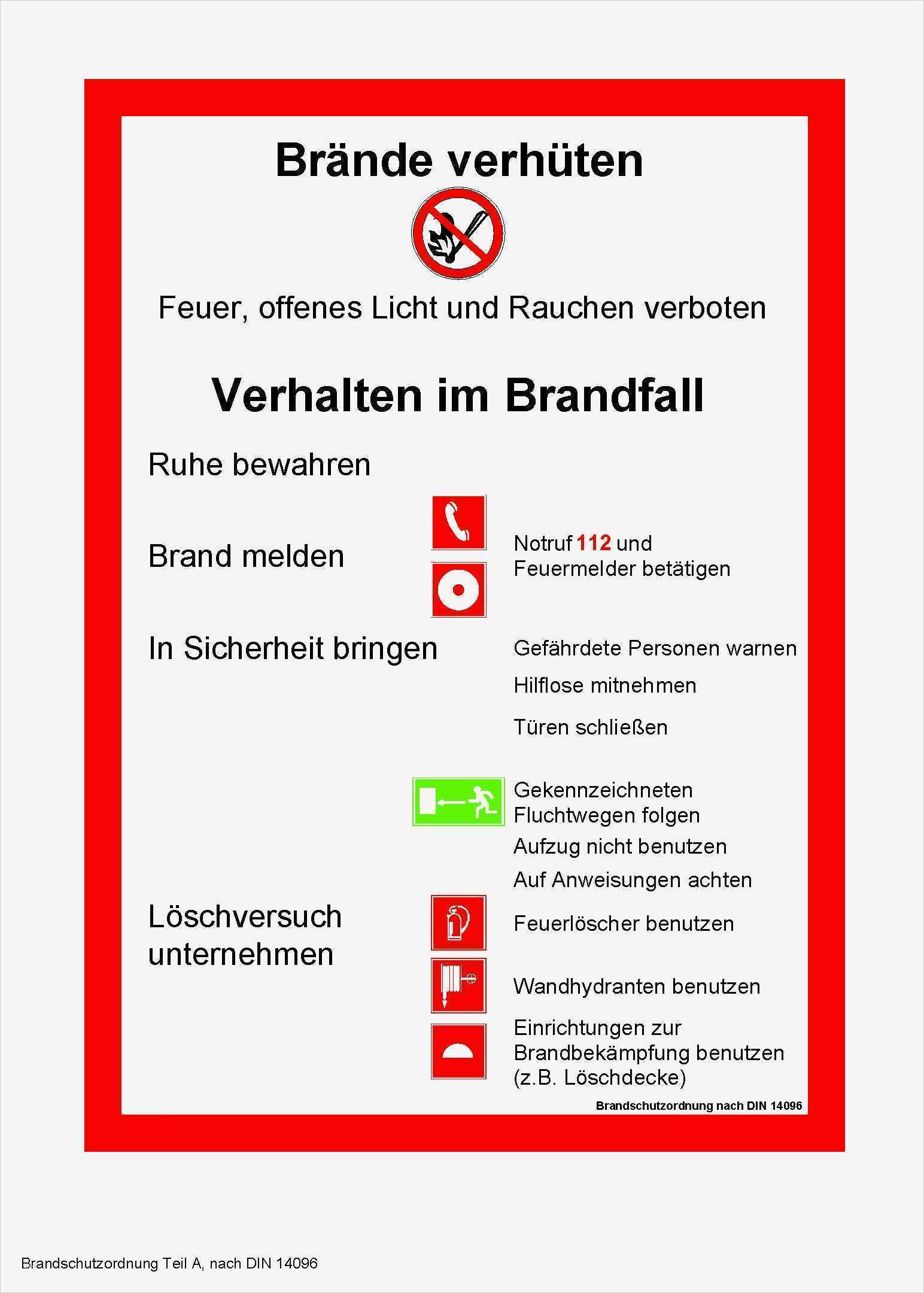 Brandschutzkonzept Vorlage Neu Pin Aushang Brandschutzordnung Teil A Gratis Vorlage On