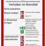 Brandschutzordnung Teil C Vorlage Fabelhaft Aushang „verhalten Im Brandfall“ Für