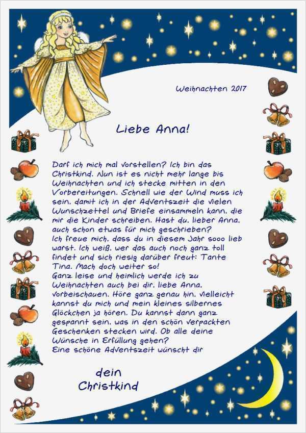 Brief An Den Weihnachtsmann Schreiben Vorlage Großartig Ein Brief Vom Christkind