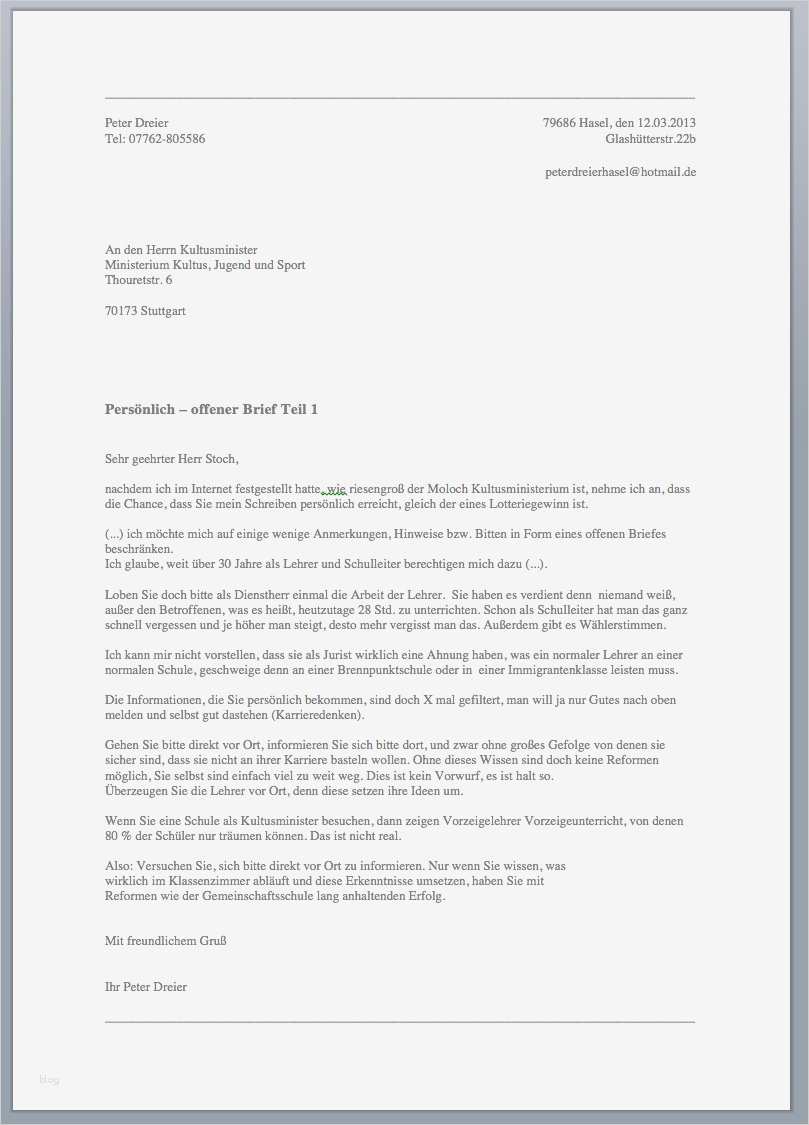 Brief An Den Weihnachtsmann Schreiben Vorlage Luxus 3 4 Briefe An Den Kultusminister 1000km Reiten Pro Schule